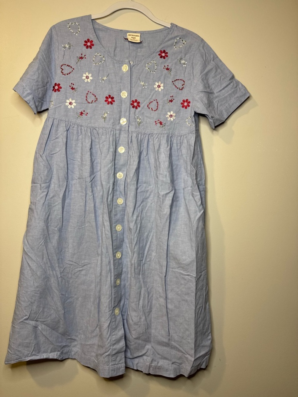 Bechamel Vintage Embroidered Flowers Denim